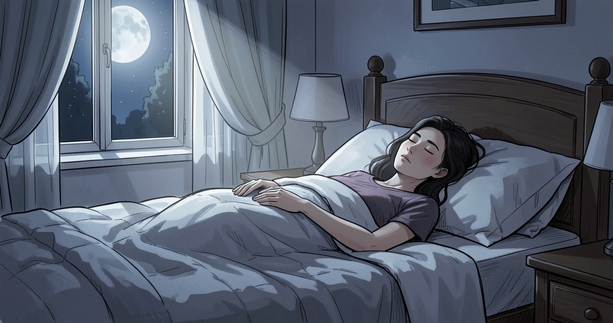 Personne allongée pratiquant la méditation du soir pour un sommeil réparateur