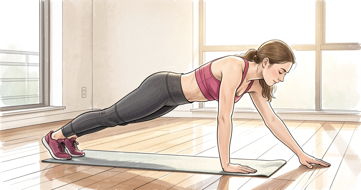 Transition fluide entre chien tête en bas et planche en yoga vinyasa, respiration consciente